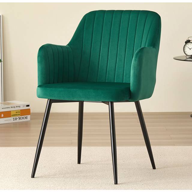 Charlotte Velvet Comfort Dining Chairs - Green - Set of 2 - One Size