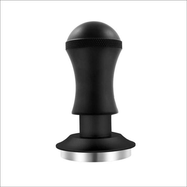 58Mm Espresso Tamper, Premium Barista Tools Tamper with Spring, Stainless Steel Thread Bottom Black