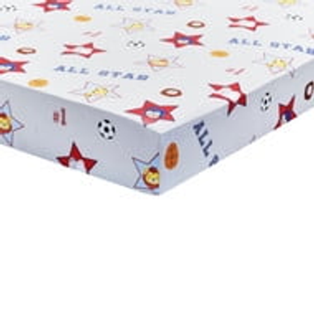 EVERYDAY KIDS 4 Piece Toddler Bedding Set - Jungle Sports - Soft 100% Cotton Percale - Includes Comforter  Flat Sheet  Fitted Sheet and Reversible Pil
