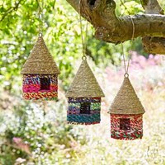 Octagonal Recycled Cotton Birdhouse, Multi-Coloured