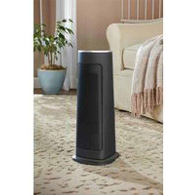 Electric PTC Ceramic Heater Fan with Remote and Tip-over Protection Black - One Size