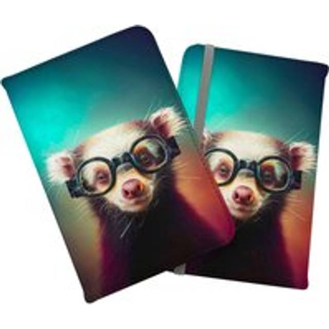 Ferret With Glasses Splashart Passport Cover - Brown - One Size
