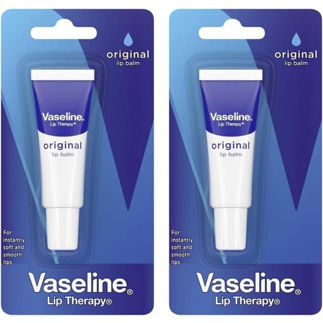 Vaseline Lip Therapy Original Advanced Lip Balm 10g Pack Of 2 |Soft & Smooth Lips |100% Pure Petroleum Jelly |Moisturizes & Protects Lips