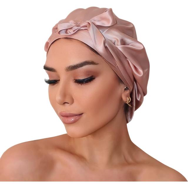 V?nera 100% Pure 22 Momme Mulberry Silk Hair Bonnet -Silk Cap for Sleeping with Adjustable Ribbons - 1 Layer Silk Hair Bonnet for Sleeping (One Layer