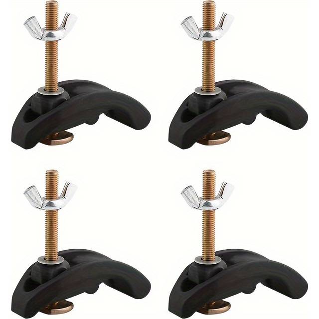 TEMU 4pcs Press Plate Clamps - T Track Hold Down Clamps With Adjustable Knob For Woodworking & Metalworking, Easy-to-use, Durable Metal, Black, Clamps For Woodworking