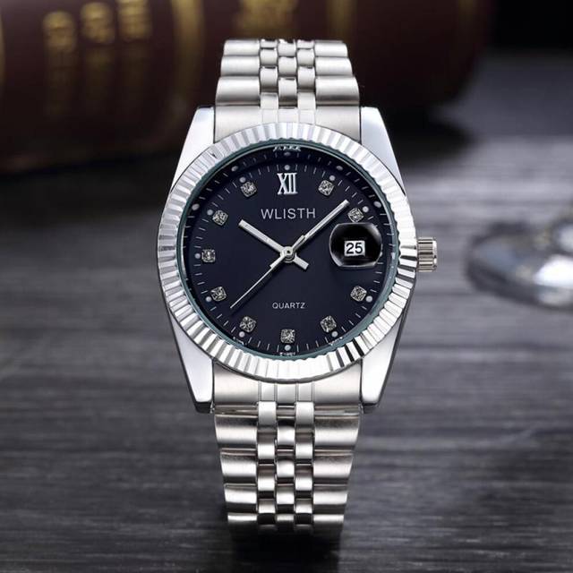 (silver,black) 2023 Men Watches Top Brand Luxury Famous Quartz Watch For Male Clock Date Classic Man Hour With Box