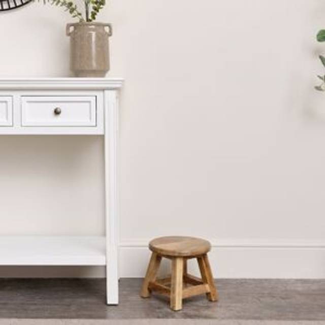 Small Mango Wood Round Stool 24cm Material: Furniture