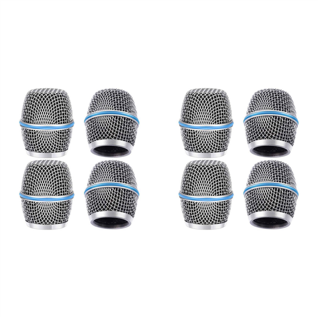 8PCS Microphone Windscreen Heads, Ball Mesh Grill Vocal Replacement Grille for Beta87A