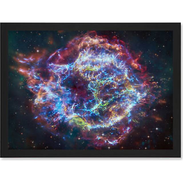 NASA James Webb Telescope Cassiopeia A (Cas A) Composite Framed Art A4 - Black - A4