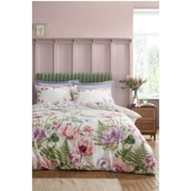 Royal Horticultural Society Serenity Garden Reversible Duvet Cover Bedding Set Lilac - Purple