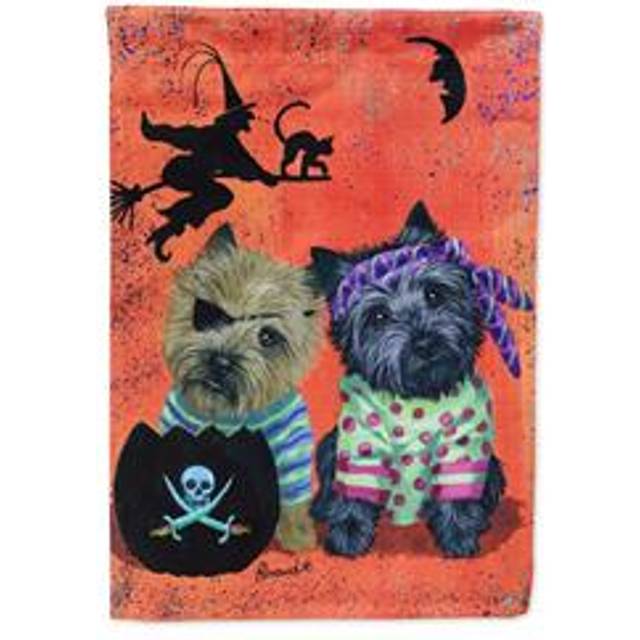 Carolines Treasures PPP3043CHF Cairn Terrier Pirates Halloween House Flag Large Porch Sleeve Pole Decorative Outside Yard Banne
