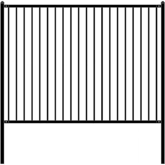Aleko FENCELYON8X6-UNB 8 x 6 ft. Lyon Style Unassembled Steel Fence, Black