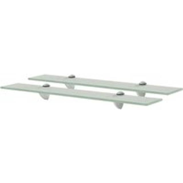 Floating Shelves 2 pcs Glass 60x20 cm 8 mm - Clear - One Size