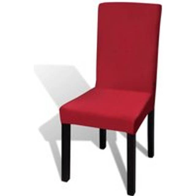 6 pcs Bordeaux Straight Stretchable Chair Cover - Red - One Size