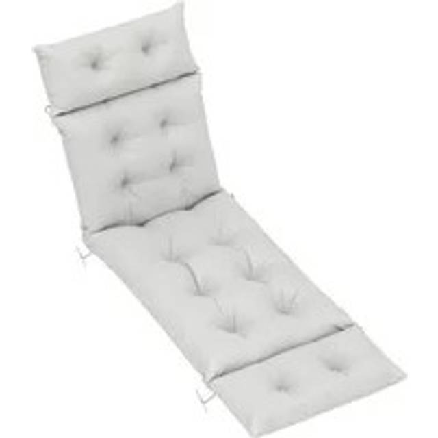 Outsunny Sun Lounger Cushion Only - Garden Lounge Chair Cushion - Light Grey | TJ Hughes