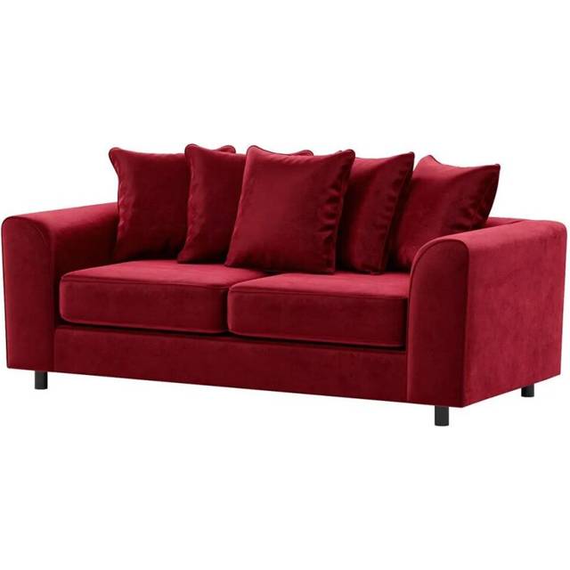 (Red, 3 Seater) Brooklyn Plush Velvet Foam 3 & 2 Seater Sofa Set