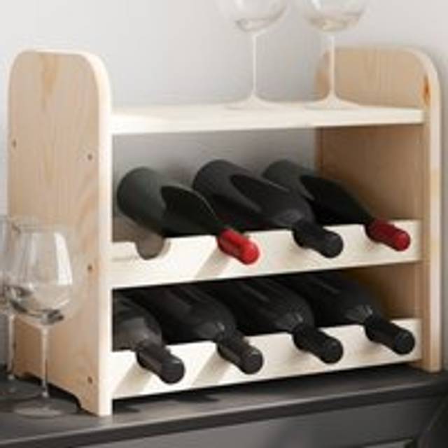 Wine Rack with Top Board 43x25x37 cm Solid Wood Pine - Brown - One Size