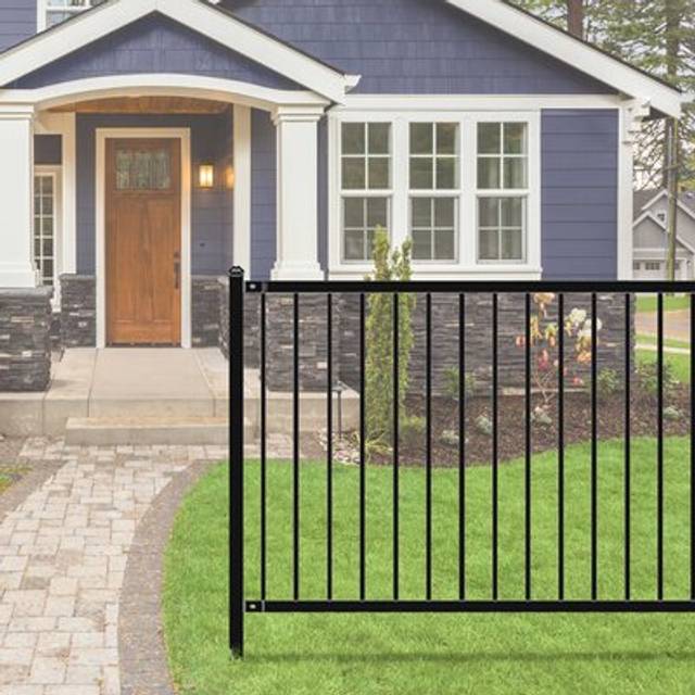Aleko FENCELYON8X4-UNB 8 x 4 ft. Lyon Style Unassembled Steel Fence, Black