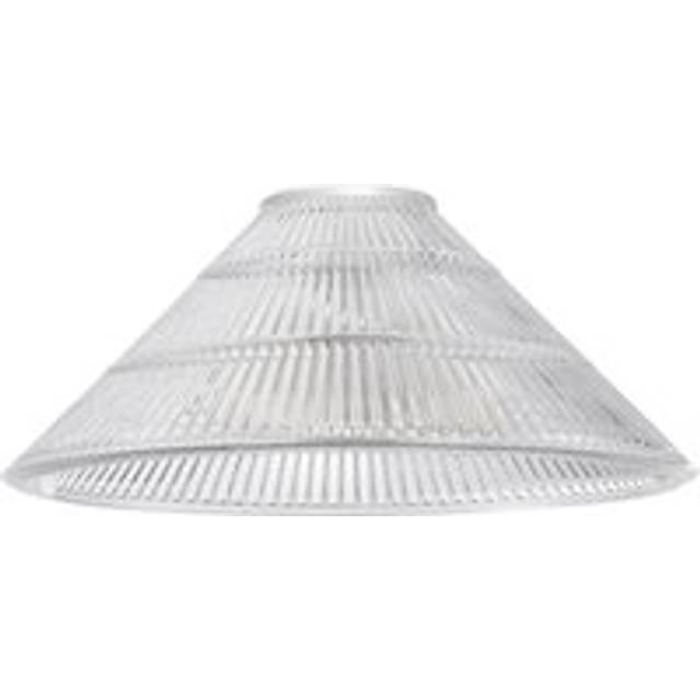 Modern Designer Transparent Ridged Glass Easy Fit Pendant Shade in Cone Shape - Clear - One Size