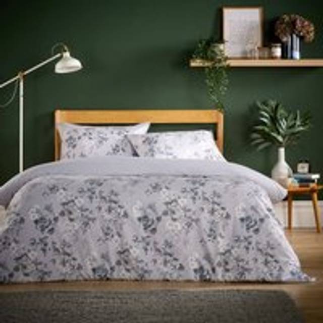 Appleby Flannel Duvet Set in Grey - Single - Double