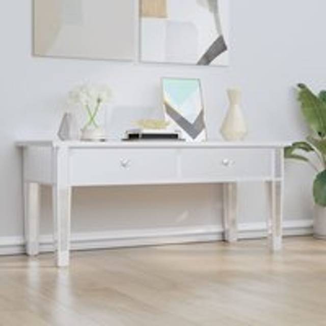 Mirrored Coffee Table 106x45x45 cm Engineered Wood and Glass - Silver - One Size