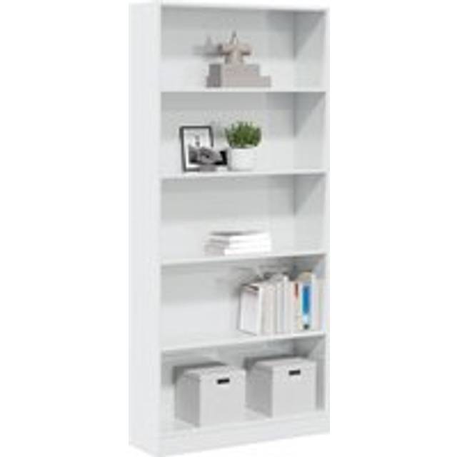 Bookcase High Gloss White 80x24x176 cm Engineered Wood - One Size