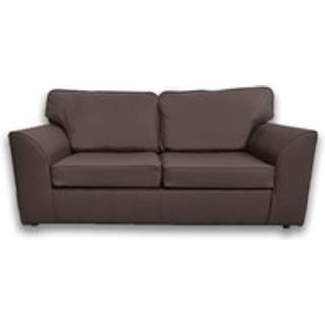 Danbury Leather 3 Seater Sofa Full Back Black, Brown or Grey - One Size