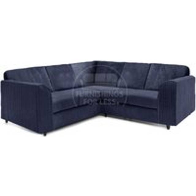Ferguson 5 Seater Fabric Corner Sofa L Shaped Jumbo Cord - Full Back - Navy - One Size