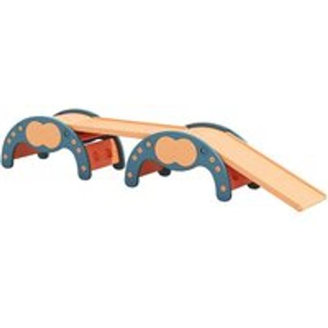 Indoor Climbing Frame with Two Double-Sided Slides - Orange - One Size
