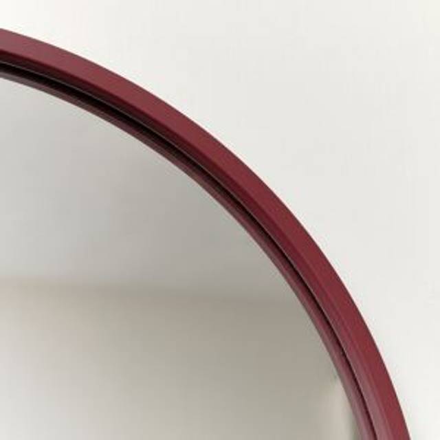 Round Plum Red Wall Mirror 40cm x 40cm Material: Mirrors