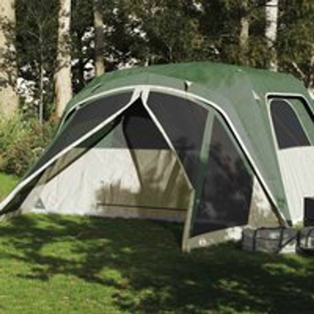 Family Tent with Porch 6-Person Green Waterproof - One Size