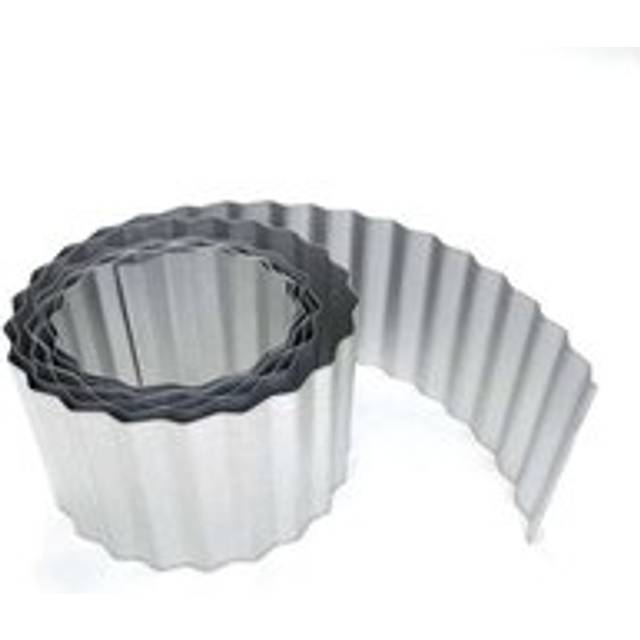 Galvanised Metal Garden Lawn Wavy Edge Border Edging Roll - Silver - One Size