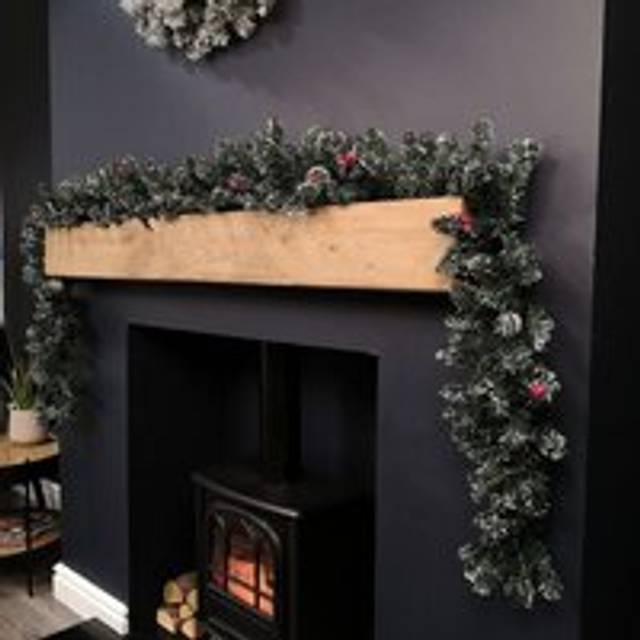 Samuel Alexander 2.7M Green Christmas Garland With Pine Cones And Red Berries - One Size