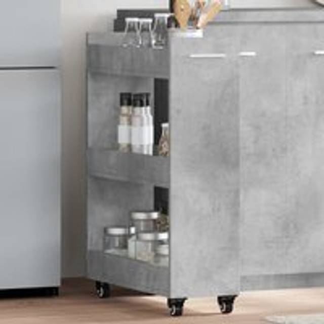Cabinet with Wheels Concerte Grey 60x22x79 cm Engineered Wood - One Size