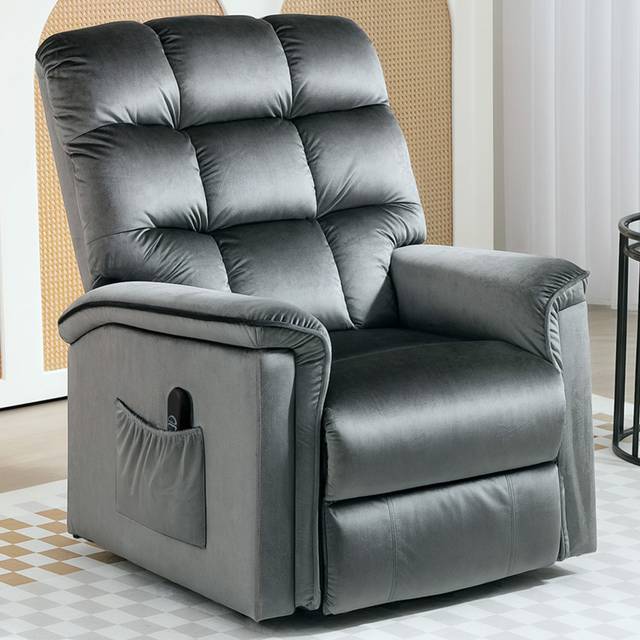 HOMCOM Power Lift Recliner Chair for Elderly w/ Remote Control - Dark Grey | TJ Hughes