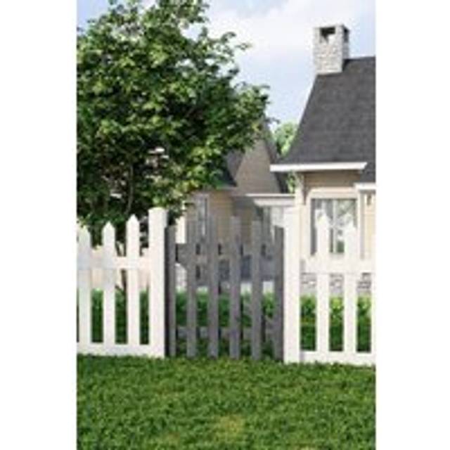 76x90cm Outdoor Grey Wooden Garden Gate Waterproof Treatment Picket Fence Door - One Size