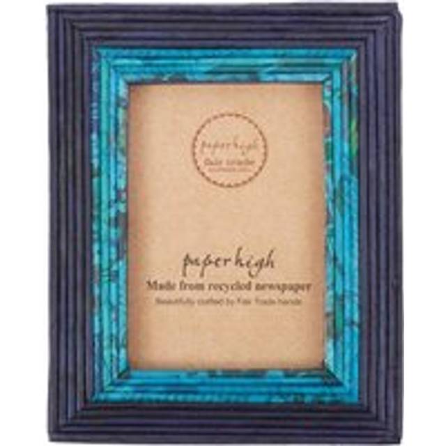 Recycled Newspaper Photo Frame - Dark Blue - Medium