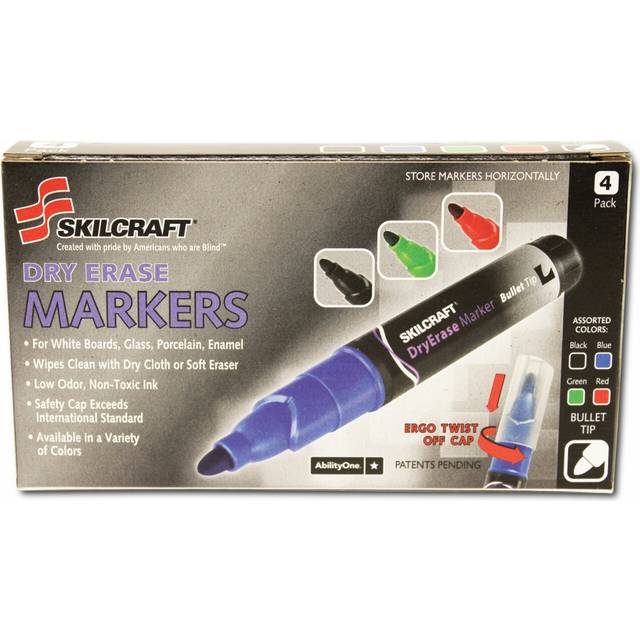 AbilityOne 7520-01-383-7950 Skilcraft Dry Erase Marker, Medium Bullet Tip, Assorted