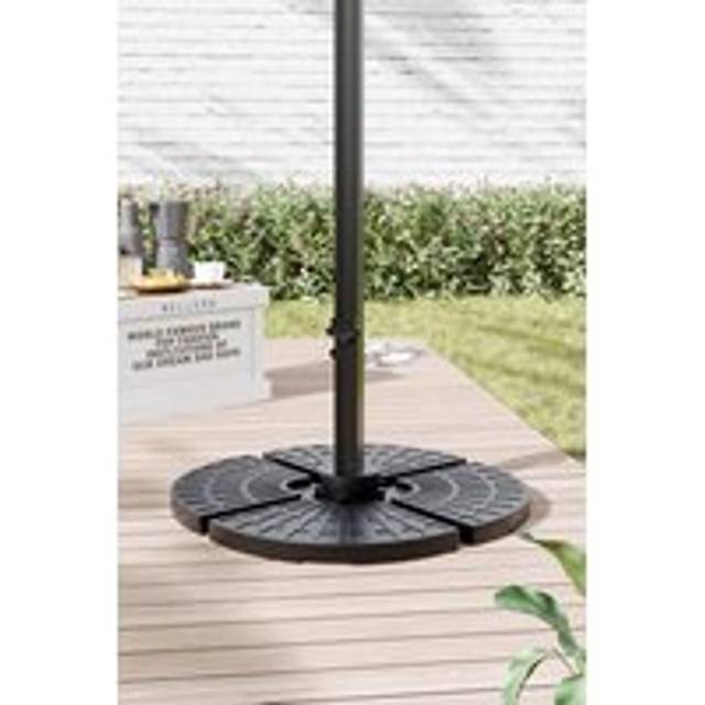 HDPE Garden Parasol Base Water and Sand Filled Umbrella Stand - Black - One Size
