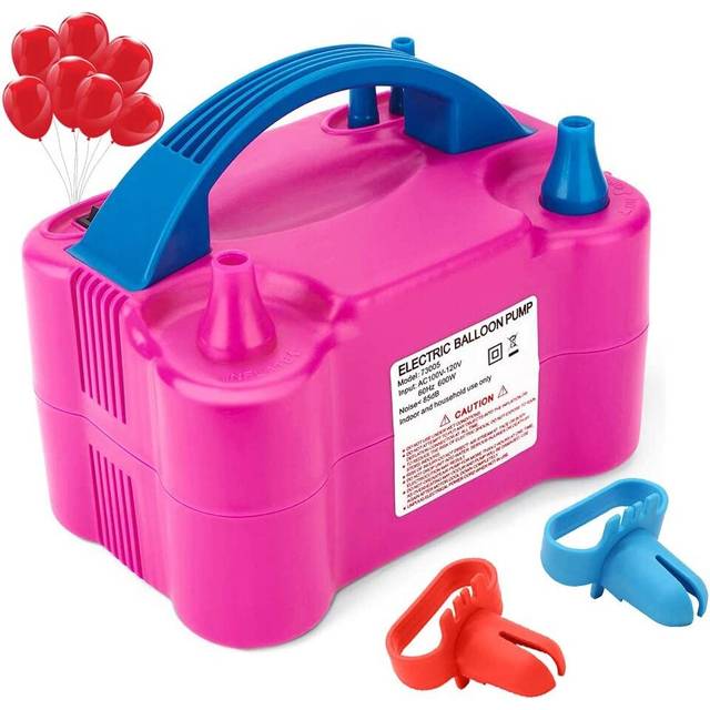 Electric air balloon pump, portable double-nozzle electric balloon blower inflator is suitable for decoration, party, sports and gifts