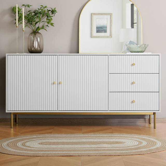 Devon 2 Door 3 Drawer White Sideboard - Home Garden Direct