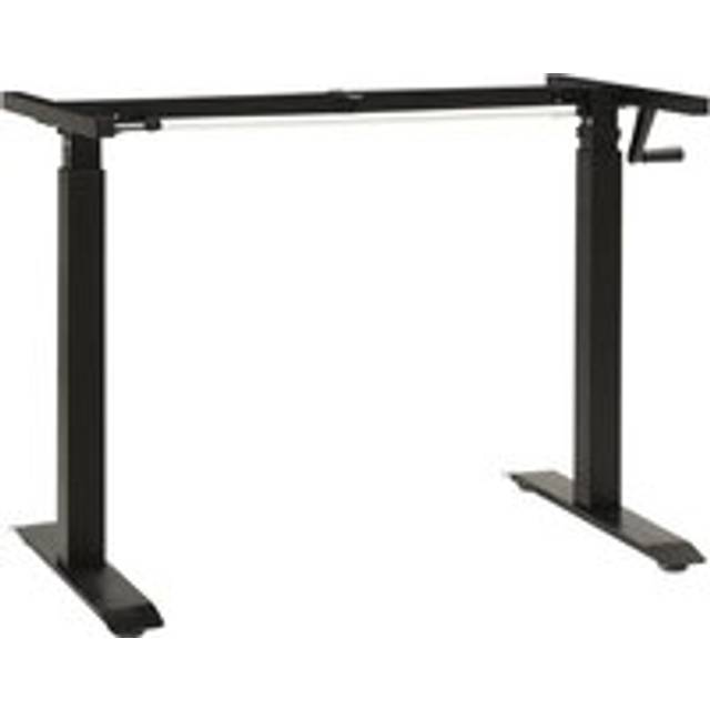 Manual Height Adjustable Standing Desk Frame Hand Crank Black - One Size