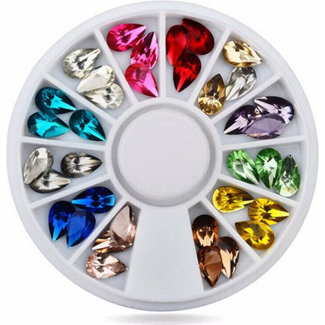3D Nail Art Rhinestones in Wheel Glass Crystals Gems Beads Charms Glitter Decors