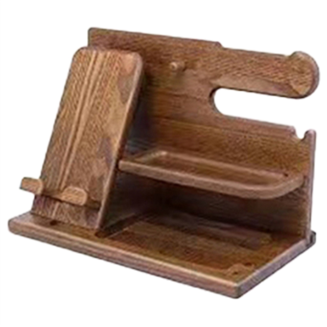 Multifunctional Wooden Telephone Extension Base Bedside Table Desktop