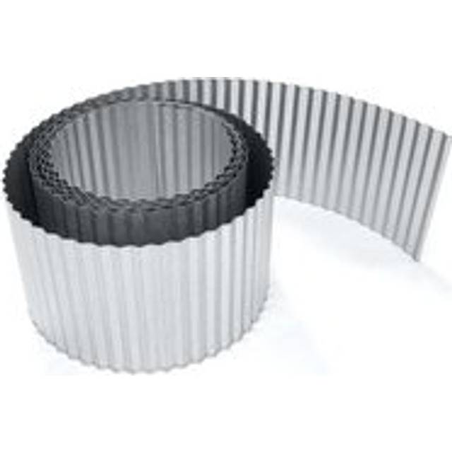 Rust Proof Galvanised Garden Lawn Steel Edging Corrugated Roll to Reduce Edge Weed Transfer - Silver - 1 Pack