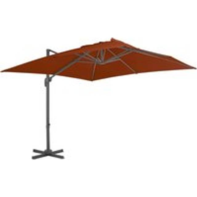 Cantilever Umbrella with Aluminium Pole Terracotta 300x300 cm - Brown - One Size