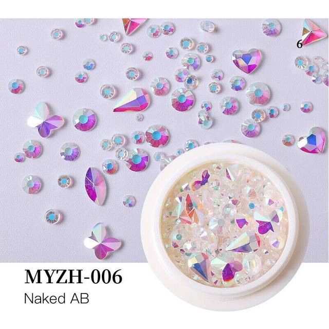 Crystal AB Rhinestone Flat Back Loose Diamante Glass Gems Nail Art Craft Decor #