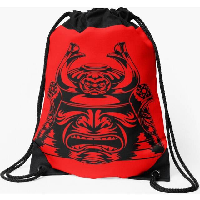 Drawstring Bag Samurai Helmet, Sport Gym Shoe Backpack
