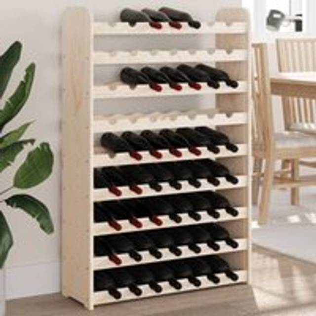 Wine Rack 72.5x25x111.5 cm Solid Wood Pine - Brown - One Size