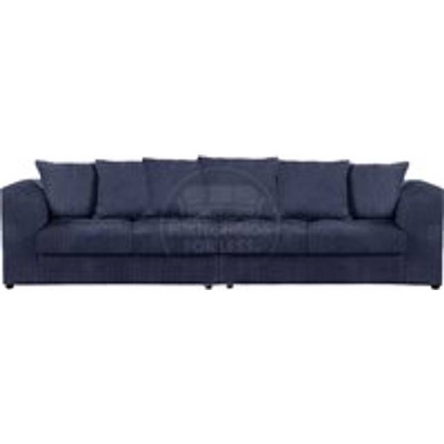Luxor Long Fabric Jumbo Cord 4 Seater Sofa - Scatter Back - Navy - One Size